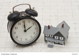 alarm clock and house miniature